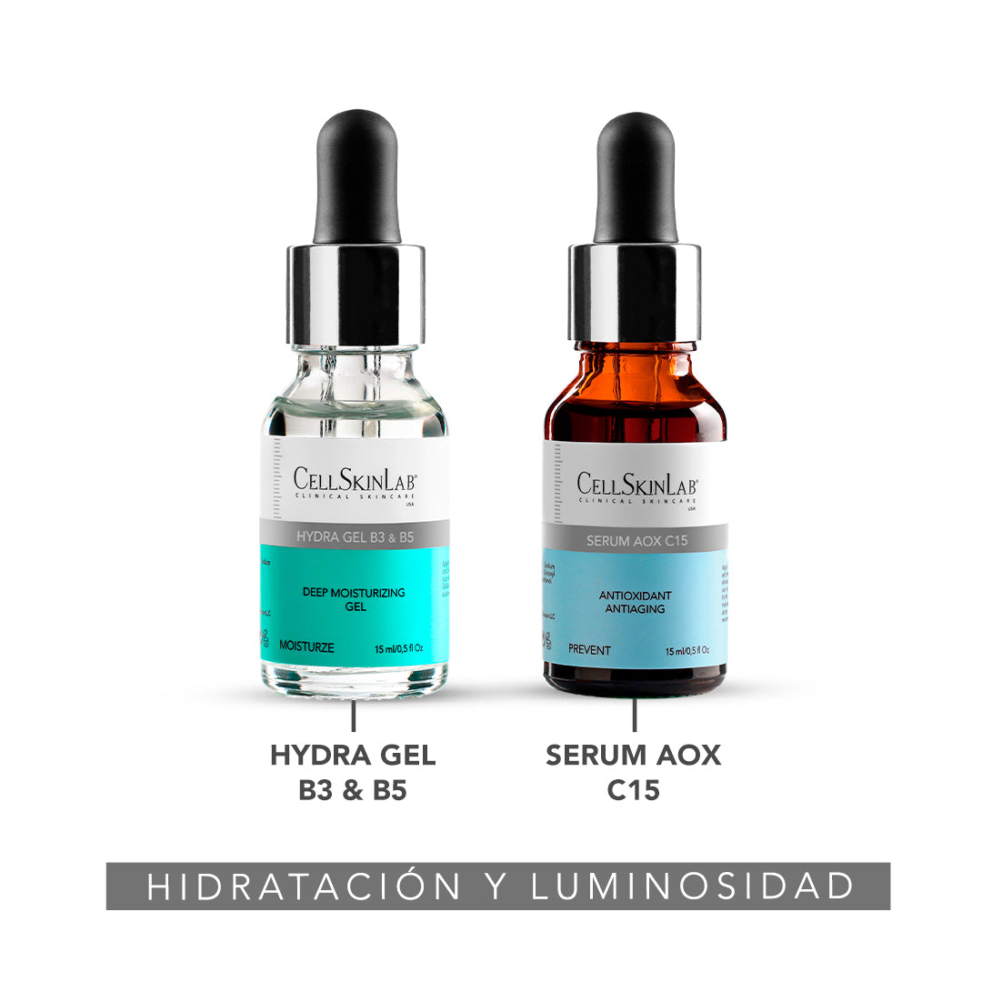 Packs B3 y B5 + Vitamina AOX C15 (Pack luminosidad e hidratación)